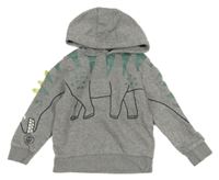 Šedá mikina s dinosaurem a kapucí C&A
