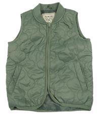 Khaki šusťáková prošívaná zateplená vesta Matalan