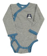 Šedo-modré zavinovací body s medvídkem Impidimpi