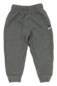 Šedé melírované tepláky s logem Nike