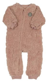 Nové - Světlerůžový chlupatý overal Nutmeg