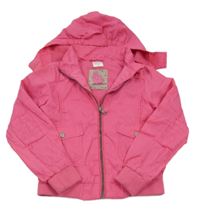 Zářivě růžová šusťáková jarní bunda s kapucí Pocopiano 