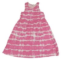 Růžovo-bílé batikované šaty Primark 