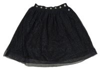 Tmavomodrá třpytivá plisovaná sukně Tom Tailor 