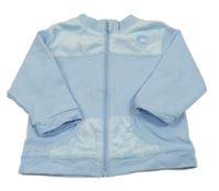 Světlemodrá propínací mikina s chlupatými lemy Kirs&kids