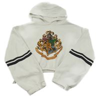 Bílá crop mikina Harry Potter s kapucí 
