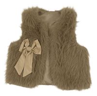 Béžová kožešinová podšitá vesta 