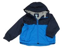 Tmavomodro-azurová šusťáková jarní bunda s kapucí GAP