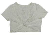 Bílé crop překřížené tričko Shein