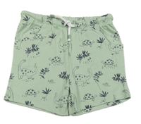 Mátové bavlněné kraťasy s dinosaury John Lewis 