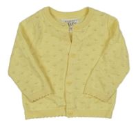 Žlutý propínací svetr s dirkovaným vzorem F&F