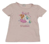 Světlerůžové tričko s jednorožcem a baletkou Kiki&Koko