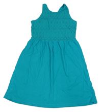 Zelenomodré bavlněné šaty s děrovaným hrudníkem Old Navy