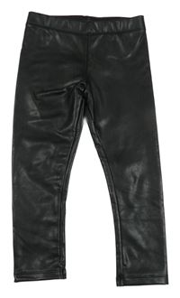 Černé koženkové legíny H&M