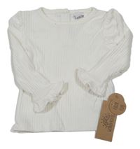 Nové - Bílé žebrované triko Wonderluxe 