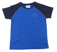 Cobaltově modro-tmavomodré sportovní tričko s míčem Topolino