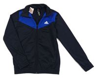 Tmavomodro-safírová propínací sportovní mikina Adidas