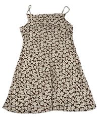 Čokoládovo-smetanové květované letní šaty Candy Couture 