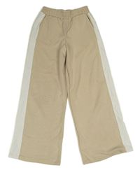 Béžovo-bílé wide leg teplákové kalhoty C&A
