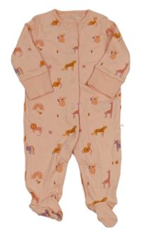 Broskvový overal se zvířátky a duhami Next