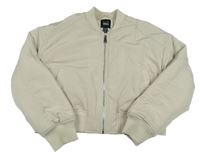 Světlebéžový šusťákový zateplený crop bomber New Look
