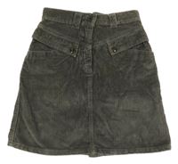 Tmavošedá manšestrová sukně