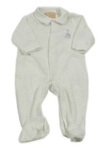 Bílý vzorovaný sametový overal se žirafou a límečkem SOPHIE