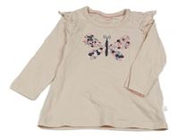 Světlepudrová tunika s motýlkem a volánky Liegelind