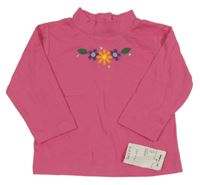 Nové - růžový rolák s květy a flitry beluga