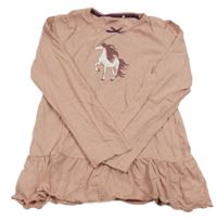 Pudrová puntíkatá tunika s koníkem YIGGA