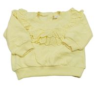 Žlutá mikina s volánky s madeirou Next