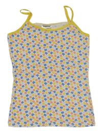 Bílo-žlutý květovaný top L&D