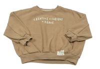 Hnědá oversize mikina s nápisy a nášivkou George