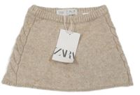 Nové - béžová melírovaná vlněná sukně ZARA
