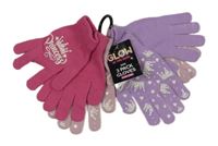 Nové - 3x - Prstové rukavice s protiskluzovými korunkami GLOW