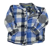 Modro-tmavomodro-bílá kostkovaná košile H&M