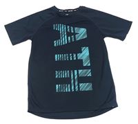 Tmavomodré sportovní tričko s písmeny H&M