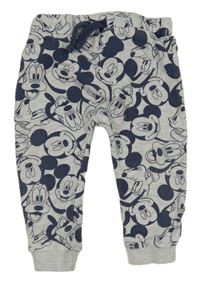 Světlešedé melírované tepláky s Mickeym a přáteli Disney
