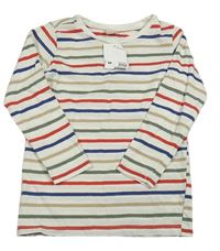 Nové - Světlebéžovo-barevné pruhované triko H&M