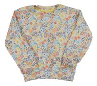 Bílo-modro-růžová květovaná mikina Nutmeg