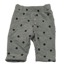 Tmavošedé melírované puntíkaté tepláky