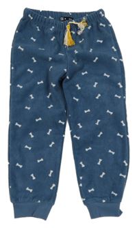 Tmavomodré fleecové tepláky s kostmi Tex