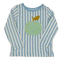 Bílo-modré pruhované triko s jablkem George