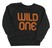 Antracitová melírovaná mikina s nápisem F&F