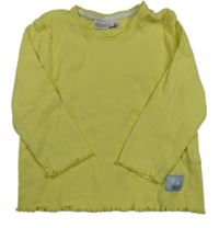 Žluté žebrované triko s nášivkou Ergee