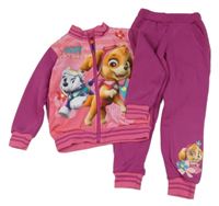 2set - Růžovo-fuchsiová propínací mikina se Skye a Everest + tepláky Nickelodeon