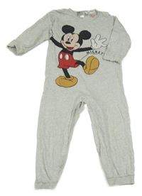 Světlešedý melírovaný overal s Mickeym H&M