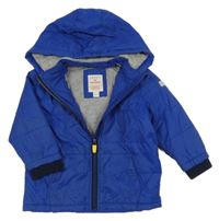 Safírová šusťáková zateplená bunda s kapucí Esprit