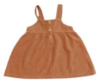 Starorůžové žebrované sametové šaty s knoflíky Topomini