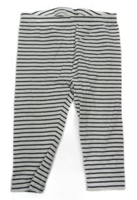 Smetanovo-antracitové pruhované legíny Next